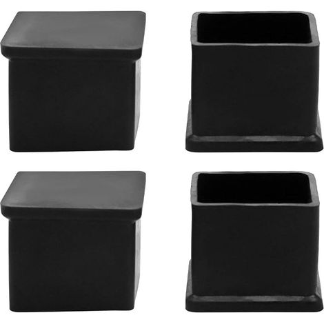 4 x Chasia Feet Furniture End Caps Tube Leg Pads Rubber Protection 20 x 20 mm