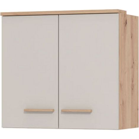 Dispensa da Cucina Saracena, Mobile da Cucina un Ripiano, 2 Ante, 2 Vani, 60x31x56h cm Beige