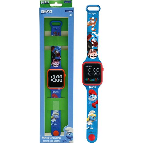 Reloj Digital LED Pitufos