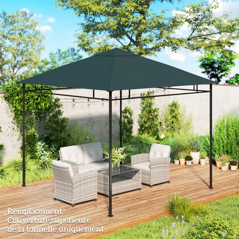 Toile rechange pavillon tonnelle 3x3 m polyester 180 g/m² pratique (1/5)