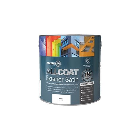 Zinsser AllCoat (Solvent Based) Exterior Satin - 1 Litre - Black