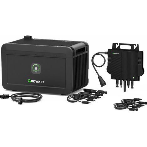 Growatt NOAH 2000 und NEO-800M-X 800W Mikro-Wechselrichter,2048Wh Speicher für Balkonkraftwerk,Balkonkraftwerk Speicher mit 1800W PV-Eingangsleistung,IP66 (1/5)