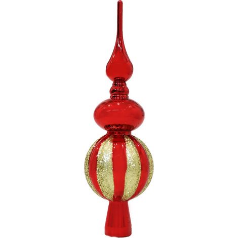 Globe - Verre Soufflé Main - Décor Haut Arbre De Noël - Pour Intérieur - Lot De 2 (1/2)