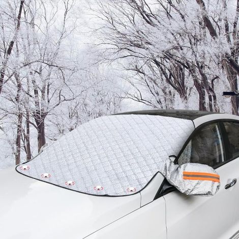 Couverture Pare Brise Voiture, Bache Pare Brise Protection Hiver 5 Magnétique, Films de Protection Antigel pour Voiture, Bache de Protection Pare Bris (1/5)