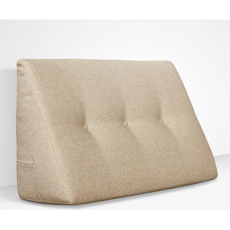 EVERGREENWEB - Cuscino da Lettura ergonomico, Cuscino Schienale a Cuneo per Letto e Divano Cuscino Per gambe Testata letto Misura 60x26 cm Colore Beige 100% Made in Italy CHILL PILLOW (1/5)