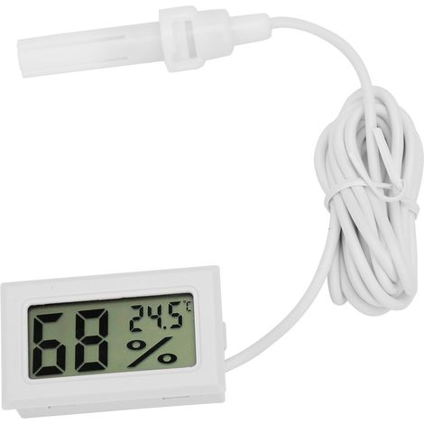 Thermomètre Hygromètre Numérique LCD Sonde 1.5m Blanc Précis Compact pour Intérieur Extérieur Mesure Température Humidité Fiable (1/5)
