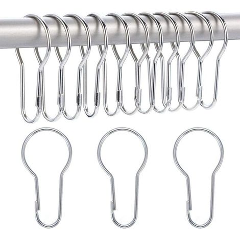 Lot de 40 anneaux de rideau de douche crochets de suspension pour le tri et l'organisation (1/4)
