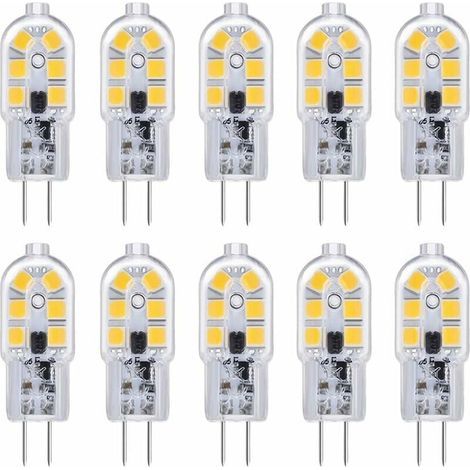 Ampoule LED G4 Ampoule G4 LED 12V 2W Blanc Froid 6000K, 200LM, Équivalent Halogène G4 Bi-pin 10W 20W, LED Lampe G4 12V AC/DC pour Camping Car/Hotte Cuisine, non-dimmable, lot de 10 Guazhuni (1/5)