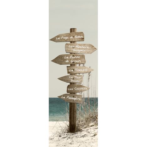 Tableau sur toile panneaux villes Bretonnes 30x97 cm - Impression sur Toile Murale Décorative - Image imprimée en HD sur Toile - Toile sur Châssis en Bois FSC - Fabriqué en France