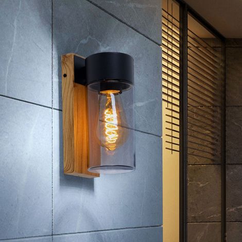 LED Außenwandleuchte Wandlampe Außenleuchte IP44 Schwarz Edelstahl H 22,5 cm