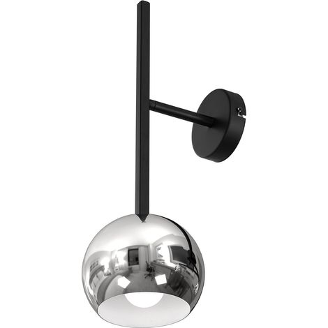 [GEBRAUCHT] B-Ware Luminex Wandleuchte Luminex Mira Schwarzer Metallschirm Chrom 1 Flammig Lampe