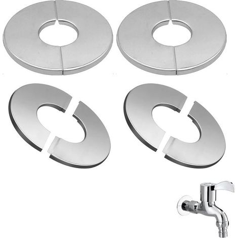 Lot de 4 rosaces pour tuyau de chauffage, rosace de 24 mm, rosace pour compteur d'eau, manchons de tuyau en acier inoxydable, couvercle pour tuyau de chauffage, couvercle pour tuyau fendu, rosace pour (1/5)