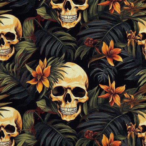 Tela Oxford decorativa para exteriores - Motivo de calavera I DX4915 (1/5)