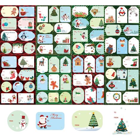 Étiquettes adhésives pour cadeaux de Noël Autocollants de nom de Noël étiquettes adhésives pour la collection de Noël étiquettes