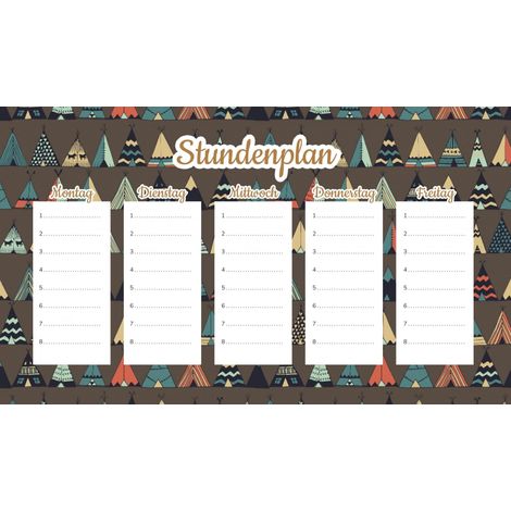 Magnetischer Unterrichtsplan Cartoon-Tipi 30x17,5cm
