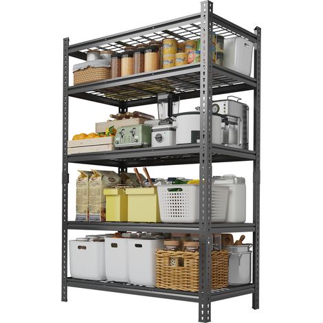Étagère métallique réglable ultra-résistante pour garage – Étagère de rangement en acier à 5 niveaux – Capacité de 2 200 lbs, résistante à la rouille, pour garage, – 48« de largeur x 24 » de profonde (1/5)