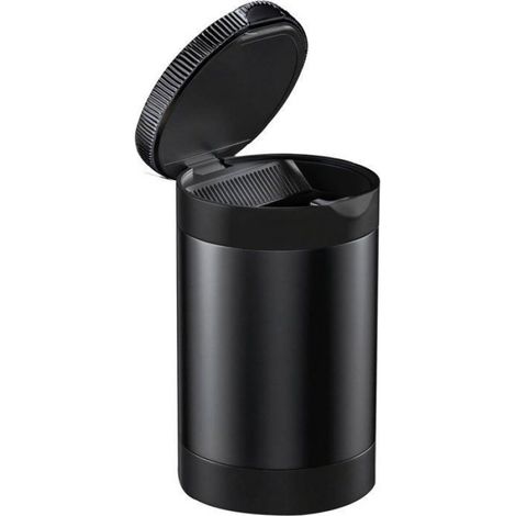 Cendrier Voiture - Anti-Odeurs - LED Intégrée - Pour Porte-Gobelet Standard - Adapté Véhicules Handicapés - Noir - 1 Pièce (1/4)