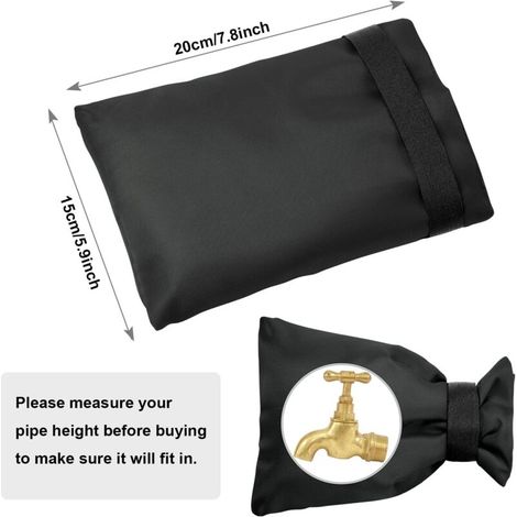 Copri rubinetto esterno, set da 4 pezzi, antigelo, impermeabile, per rubinetto da giardino, per protezione dal gelo invernale, 20 cm x 15 cm (nero) (1/4)