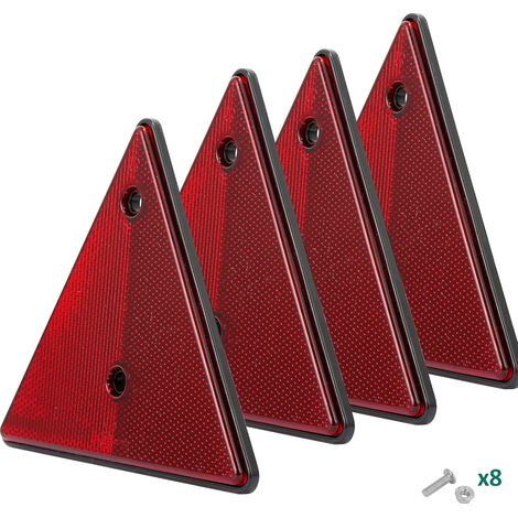 4X Rouge Catadioptre Triangle Remorque 150x10x132mm (LxWxH), Homologué E Catadioptre Triangle Visser Arrière Réflecteurs Signalisation pour Remorque Caravane RV (Rouge-Triangle-Visser-4pcs) (1/4)