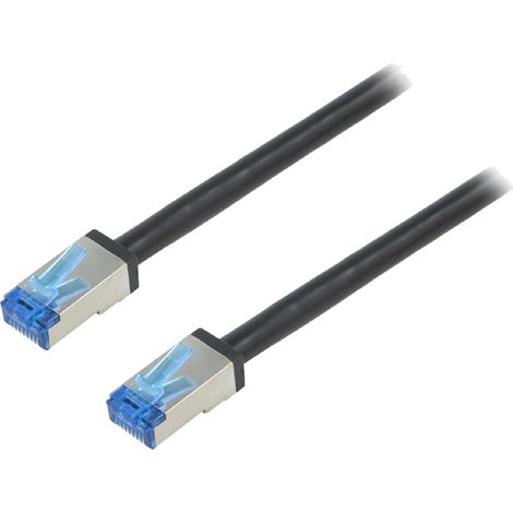 Cable reseau RJ45 male S-FTP Cat 6a noir - 7.5m