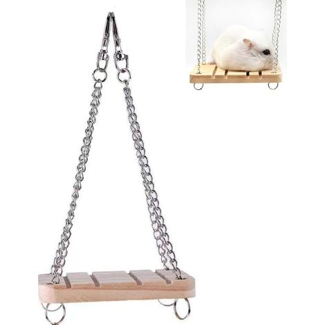 Hammock Swing for Hamster and Small Animals, Hanging Rocking Bed for Rabbit (1/5)