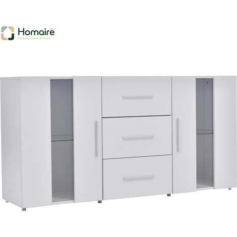 Colonnes de rangement MDF blanc avec port USB 140 x 35 x 70 cm HOMAIRE (1/5)