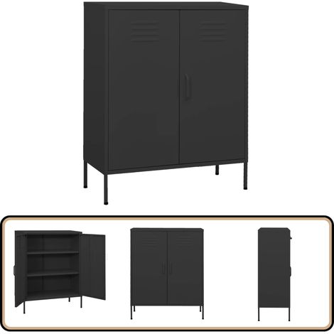 Lagerschrank Anthrazit 80x35x101,5 cm Stahl - Lagerschrank - Stauraum - Metallregal - Garderobe - Wohnzimmermöbel