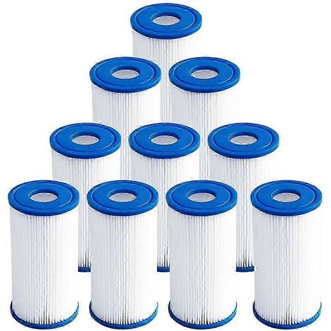 Lot de 10 filtres à eau pour bain de glace, filtres à trempage à froid de 5" x 2,5", filtre à sédiments plissé de 20 microns, compatible avec les baignoires de glace et les bains à remous (HF). (1/5)