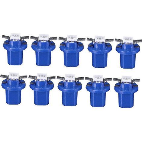 Lot de 10 ampoules LED T5 B8.5D 5050 1SMD pour tableau de bord de voiture. 5 couleurs. compatibles avec tous les accessoires automobiles.