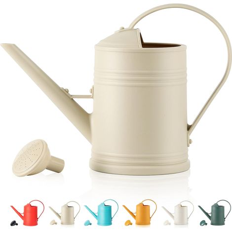 Beiger einteiliger Gießtopf aus Kunststoff für Zimmerpflanzen, 14" T x 5,5" B x 9" H, mit Sprinkler (1/5)