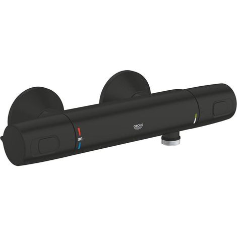 Grohe Precision Trend QuickFix Mitigeur douche - thermostatique - avec inverseur - raccords - entraxe 15cm - Noir mat (1/5)