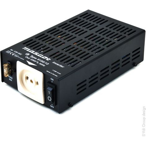 Mascot - Convertisseur DC/AC 12/230V 110W quasi-sinusoïdal 9150 - Sortie pinces crocodiles (1/4)