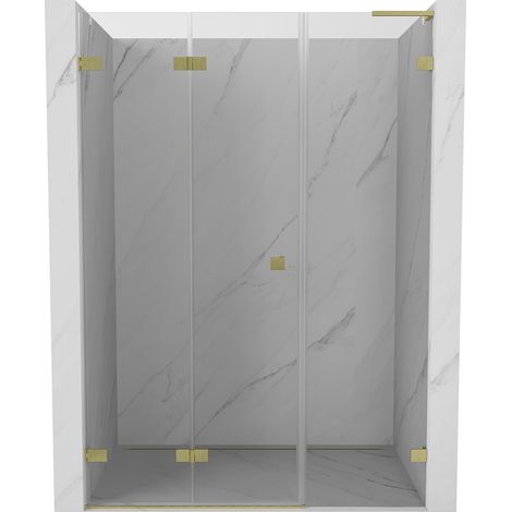 Mexen Lunar-F L faltbare Duschtür links 110 cm, transparent, gold gebürstet - 836SL-110-050-55-00-L (1/5)