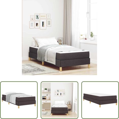 vidaXL Schlafzimmermöbel -  Boxspringbett mit Matratze Dunkelbraun 100 x 200 cm Stoff (1/5)
