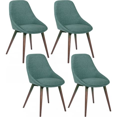 Set 4 Sedie 58x49xH85 cm in Tessuto Astrid Verde (1/5)