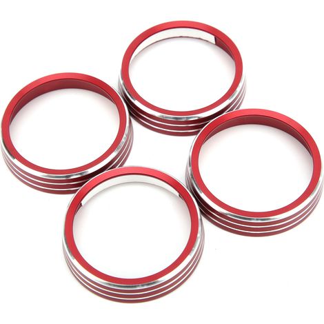 Lot de 4 anneaux décoratifs rouges en alliage d'aluminium pour boutons de ventilation de climatisation Honda VEZEL XRV (1/5)