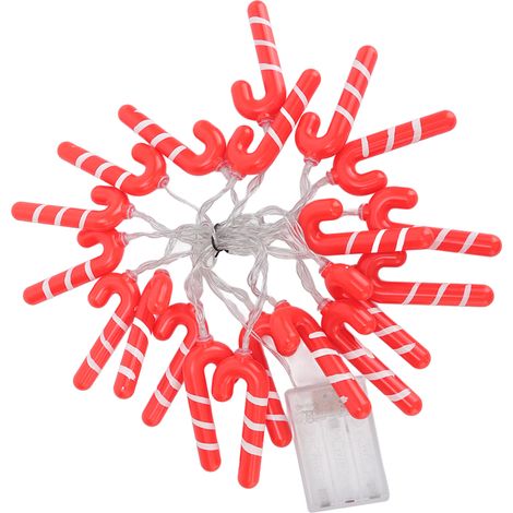Guirlande lumineuse 20 LED 9,8 pi en forme de canne de Noël J, décoration de pièce, fêtes (1/5)