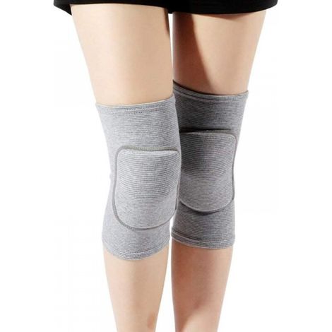 Genouillères grises adaptées aux personnes pesant entre 13 et 23 kg, douces et respirantes, parfaites pour le volley-ball, la danse et le yoga. (1/5)