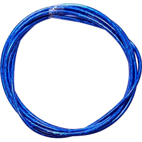 Gaine de câble acier universelle bleu laser irisé diamètre 5mm longueur 3m avec insert plastique protection frein gaz