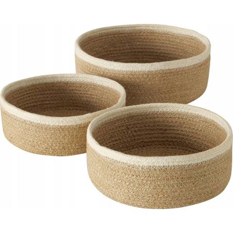 Boltze Ceste Decorative in Juta Naturale, Tessute a Mano