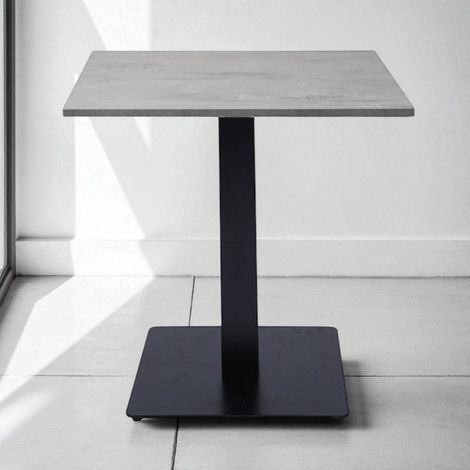 Tavolo pub ristorante bar quadrato 70x70 cm con piano laminato Cemento H 75 (1/5)