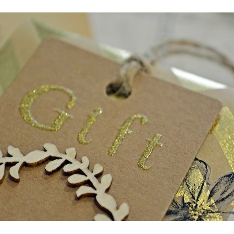 Adesivi glitterati con lettere dorate dell'alfabeto, 90 pezzi. (1/5)
