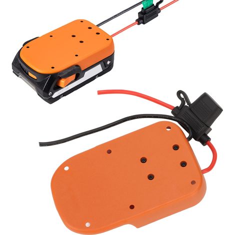 Adaptateur de batterie avec trous de montage pour connecteurs d'alimentation Rich 18V et AEG 18V avec porte-fusible. (1/5)