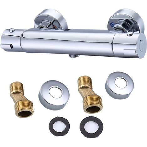 Round mechanical faucet with high spout and integrated constant temperature shower (down spout) (1/3)