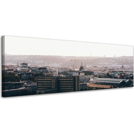 Leinwandgemälde Architektur Stadtansicht 120x40 Vogelperspektive