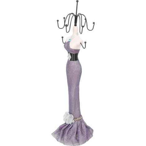 Soporte giratorio de hierro para exhibición de joyas, elegante busto para collares. (1/5)