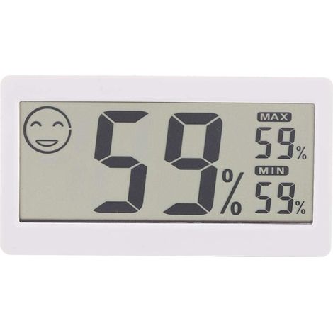 Elektronisches digitales Thermometer und Hygrometer für den Heimgebrauch mit LCD-Bildschirm, Temperatur- und Feuchtigkeitsanzeige sowie Wettersensor. (1/5)