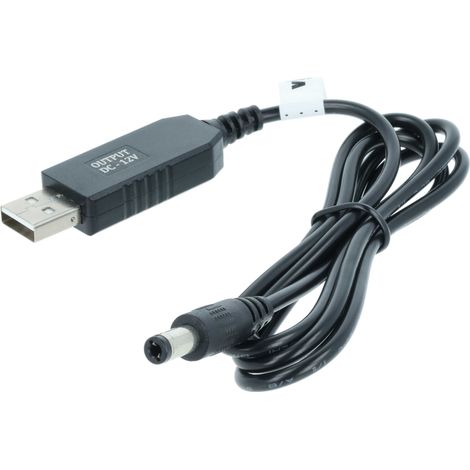 vhbw USB Ladekabel auf 5,5 x 2,5 mm Hohlstecker - 5 V / 2 A zu 12 V / 0,7 Afür Router, externe Festplatte, Bluetooth Lautsprecher (1/5)