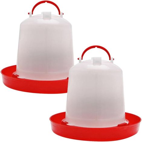 Lot de 2 mangeoires d'eau en plastique de 1 L pour volailles, poules, poussins, canards, abreuvoirs automatiques pour le bétail (1/5)