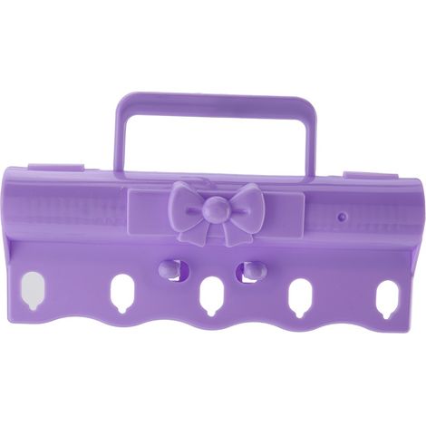 Porte-Cintres 5 Trous Anti-Vent Crochets Organisation Balcon Armoire - Violet - Lot De 1 (1/5)